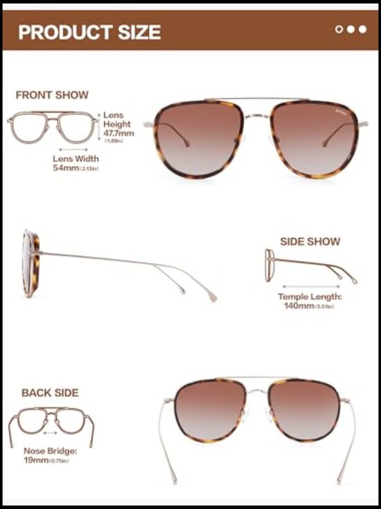 Acetate & Metal Aviator Polarized UV Protection Sunglasses